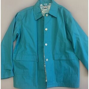 Lilly Pulitzer Girls Rain Wind‎ Jacket Turquoise Green Blue Size 8